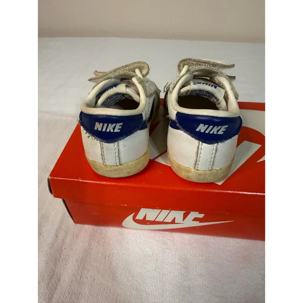 Vintage 1985 Nike Romp Baby Sneakers White Royal Blue 850305 TY Size 3C with Box